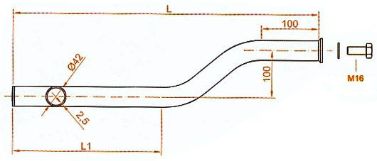 zinc-plated curved bracket with cap 181110105