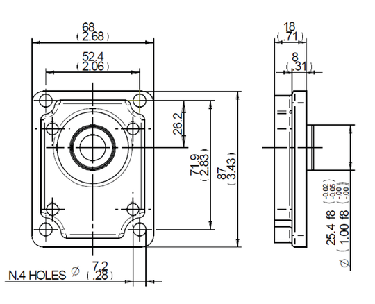 Aluminum gear pump, group 1, 1.5PE2.1D(S)18P0 European type
