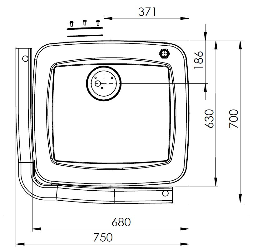 Chiodino oil tank 160 liters (630x680x380)