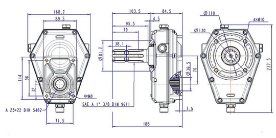 PRESKO Gear Pump, PTO multiplier, 32 cm3