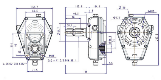 PRESKO Gear Pump, PTO multiplier, 32 cm3 