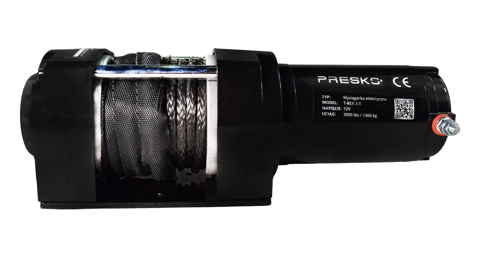 Wyciągarka PRESKO T-REX3.0S 12V 1360kg QUAD PŁUG ATV UTV LINA SYNTETYCZNA