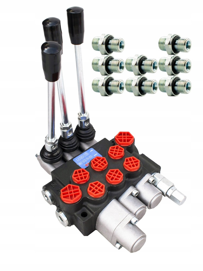 Hydraulic Directional Valve PRESKO 3-section 40l with one floating section- set with nipples