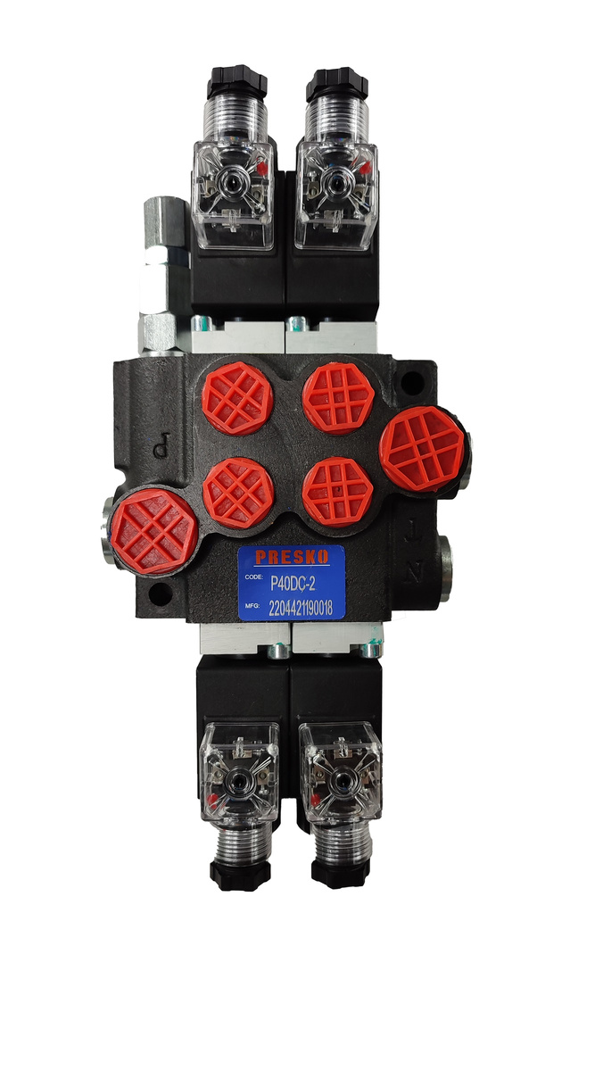 Hydraulic Directional Valve Presko , 2-section electrically controlled 12V