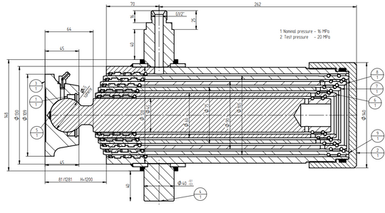 PRESKO Hydraulic Cylinder, 1200 mm