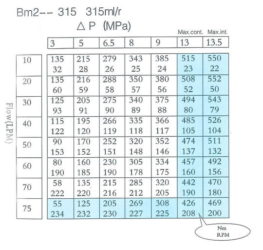 Hydraulic Motor slow-speed BM2 315cm3 BMR OMR SMR