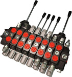 Rozdzielacz hydrauliczny 8-sekcyjny, 90l, 2 joysticki 4-pozycyjne