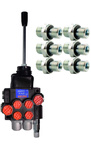 Rozdzielacz hydrauliczny PRESKO  2-sekcyjny 40l sterowany joystickiem w zestawie z nyplami