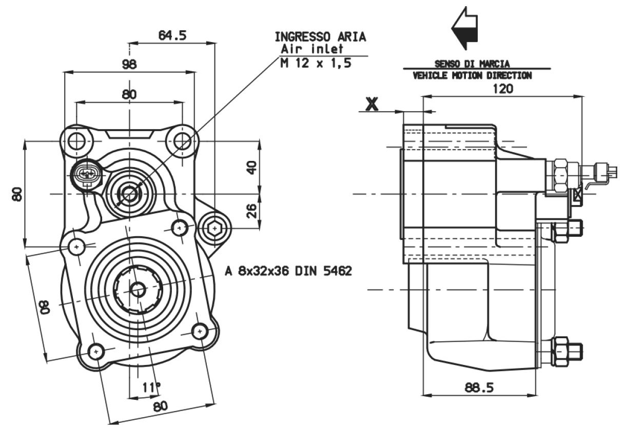 Przystawka odbioru mocy PTO P1802P20294 IVECO, ZF