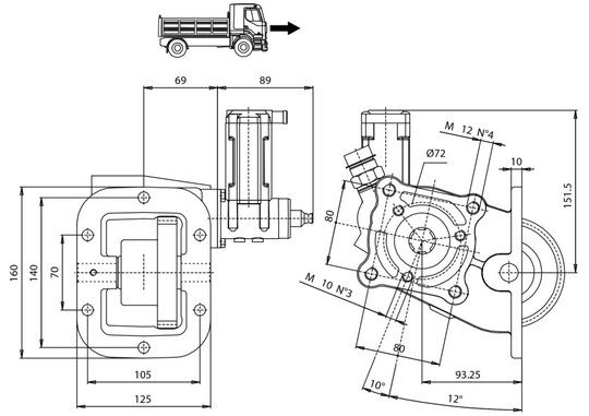Power take-off PTO P20Z2M34201 IVECO, ZF