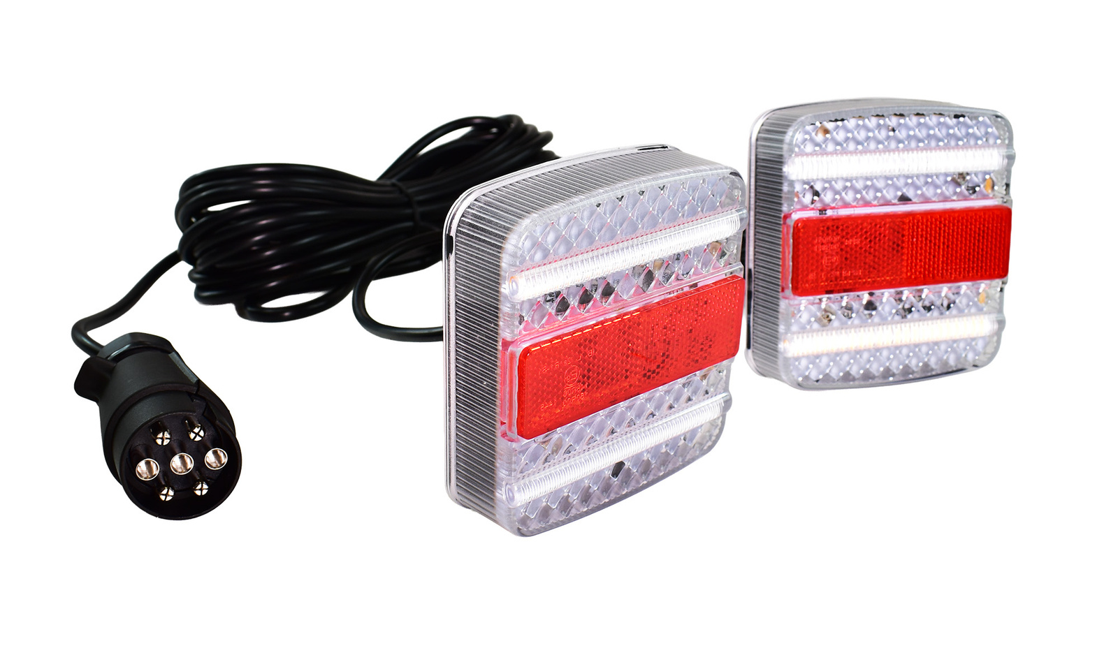 Zestaw lamp do przyczepki, LED, kierunkowskaz dynamiczny 12/24V