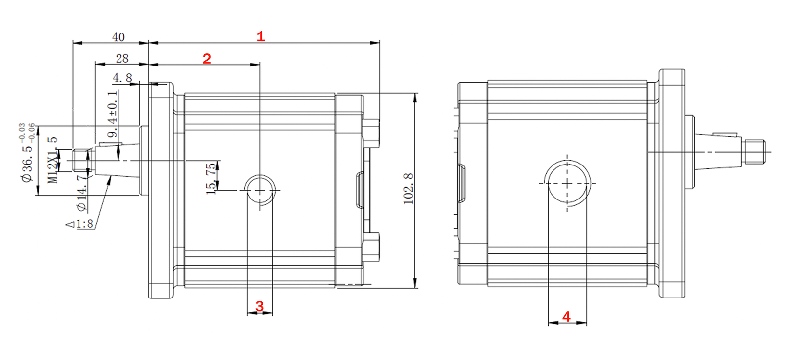 Pompa hydrauliczna zębata PRESKO 14cm3/obr. Grupa 2