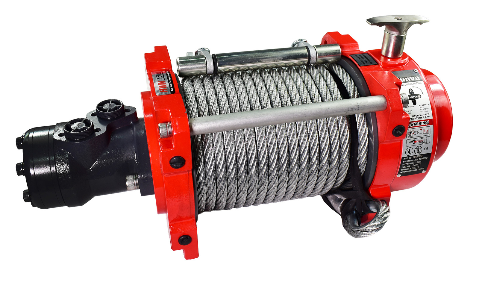 Hydraulic winch 6.8T industrial 15000lbs 26.5m