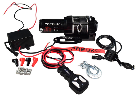 Wyciągarka PRESKO T-REX3.0S 12V 1360kg QUAD PŁUG ATV UTV LINA SYNTETYCZNA