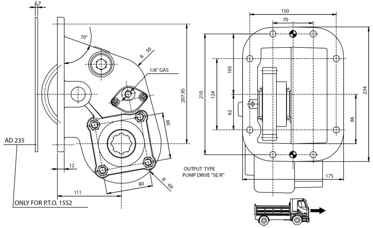 Nebenantrieb ZAPFWELLE P15S2P11294 SCANIA