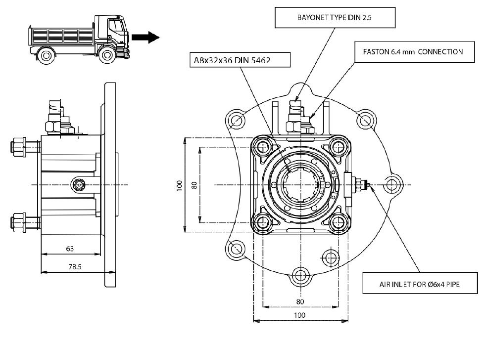 Power take-off PTO P81M4P10204 MERCEDES