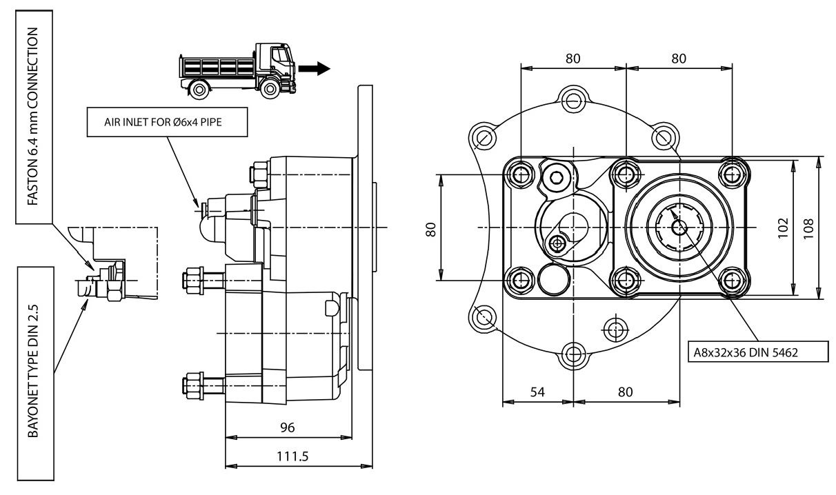 Power take-off PTO P82M4P10204 Mercedes