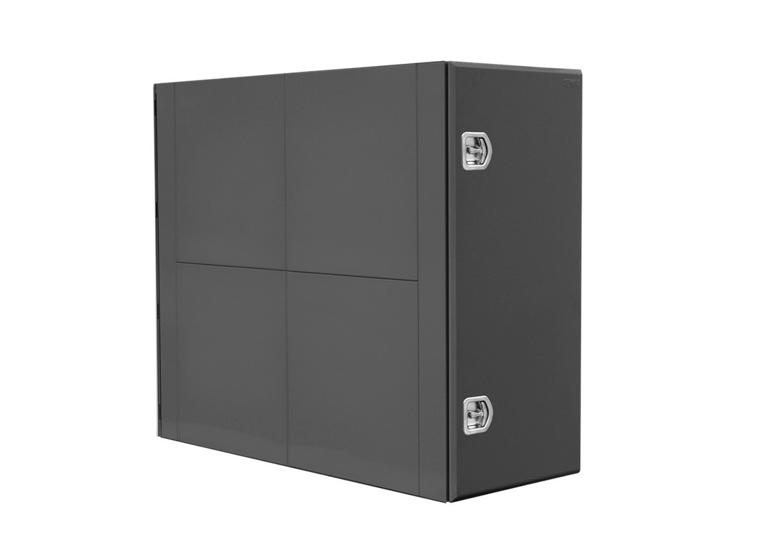 Cockpit box with hinged door