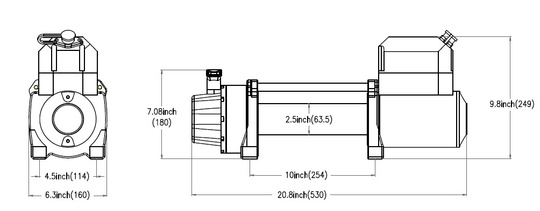 Presko Winch Winde mit synthetischem Seil - PEW12000 12V - 5.5T - 12000lbs