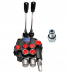 Rozdzielacz hydrauliczny Presko 02P80, 2-sekcyjny+ tuleja ciśnieniowa