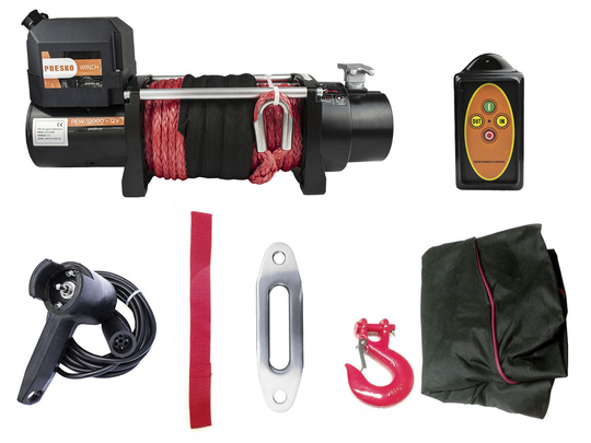 Wyciągarka Presko Winch z liną syntetyczną - PEW12000 12V - 5,5T - 12000lbs
