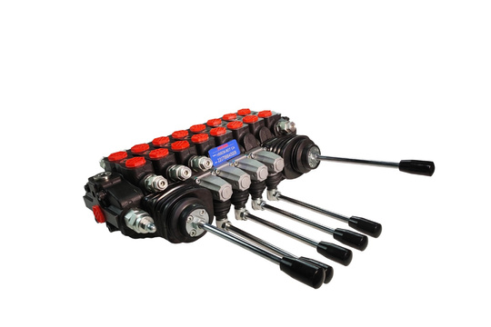 Rozdzielacz hydrauliczny 8-sekcyjny, 90l, 2 joysticki 4-pozycyjne