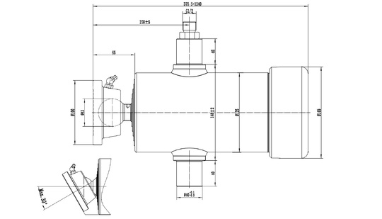 Underbody Cylinder PRESKO, with an extension of 1200mm, five-member.
