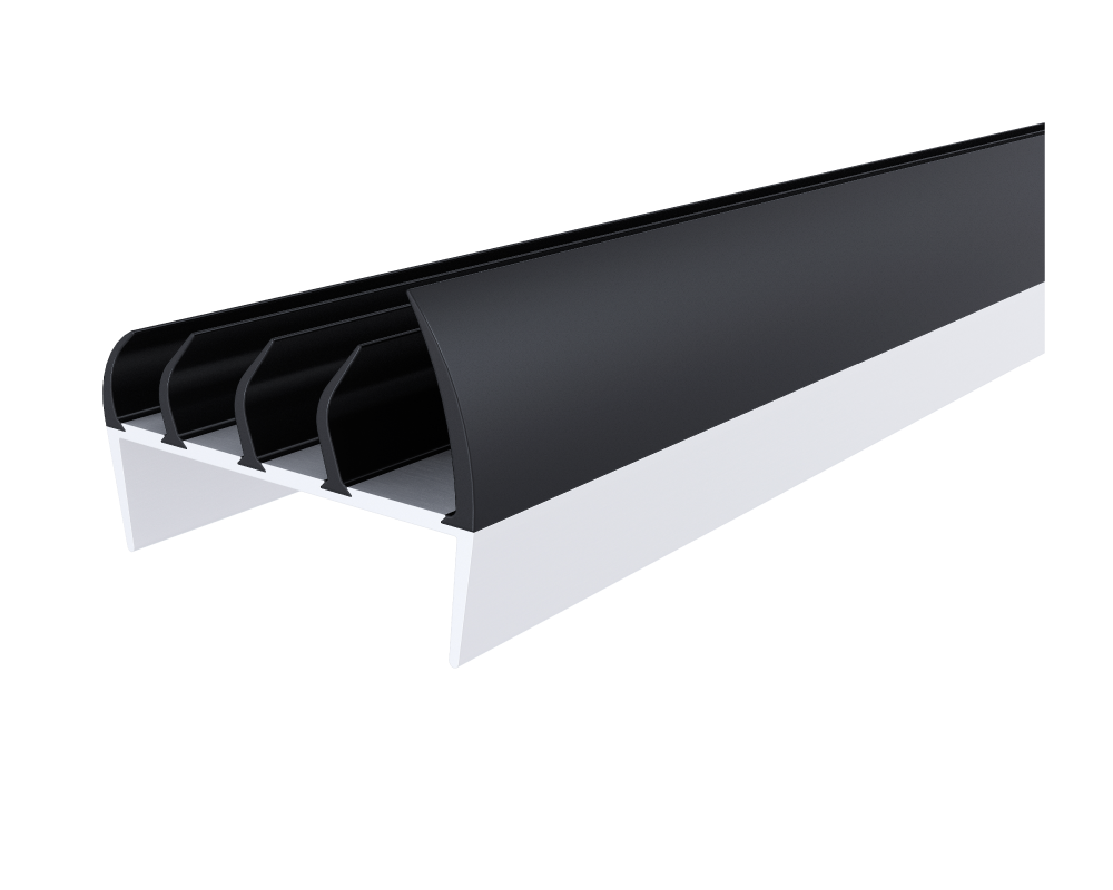 PVC-/Gummidichtung für den Einbau in Kühlräume L=34 mm, B=81 mm, H=24 mm, P=25 mm, A=18 mm