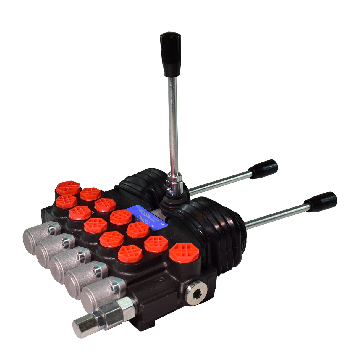 PRESKO Hydraulic Directional Control Valve, 5-way, 40l, 2 joysticks +1 lever