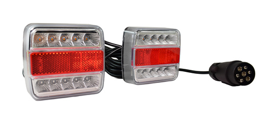 Trailer light set, 7.5 m cable, 7 pin, LED