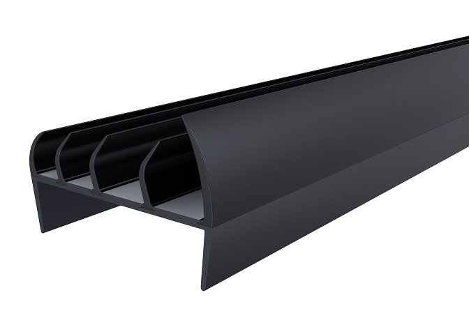 PVC-/Gummidichtung für den Einbau in Kühlräume L=34 mm, B=86 mm, H=24 mm, P=25 mm, A=18 mm