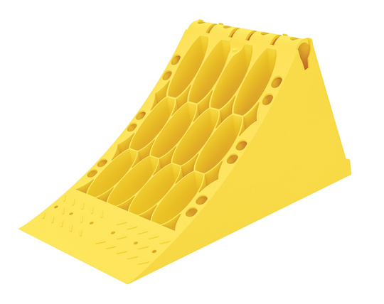 Wheel chock with sheet metal E53 yellow