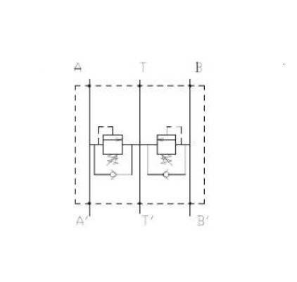 MTC, Dual cross relief valve, VMDACSV03D, 1/2"