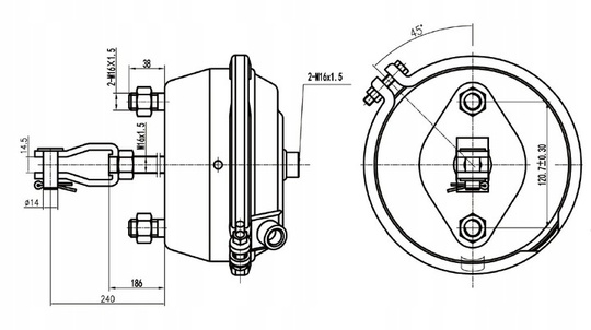 Hydraulikzylinder t30 pneumatische Anhängerbremse