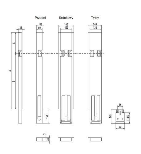 Right front pillar H=400