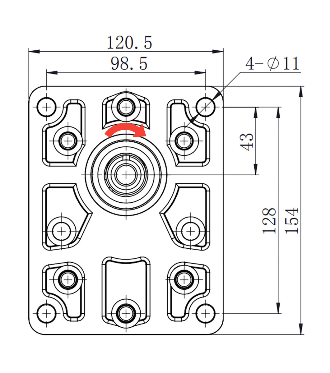 Presko hydraulische Zahnradpumpe 46 cm3/Umdr. 69l Gruppe 3PB