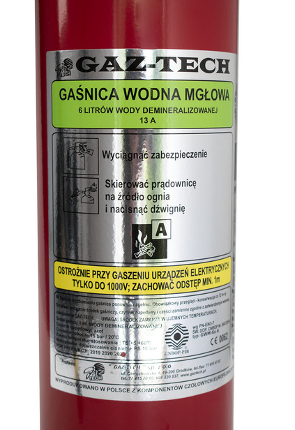 Fog (water) extinguisher 6 kg