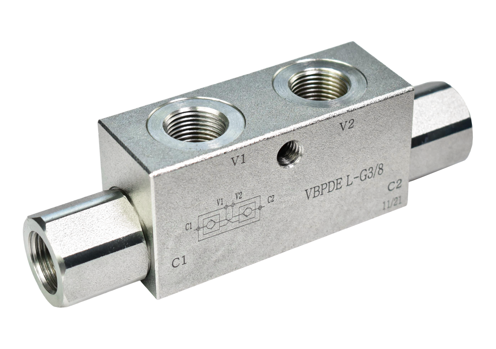 Zamek hydrauliczny zwrotny  bliźniaczy VBPDE 3/8"
