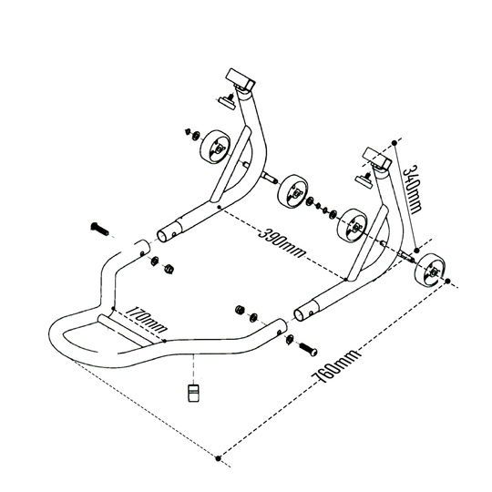 2 x motorcycle Stand set 1x front 1x rear jack adjustable width