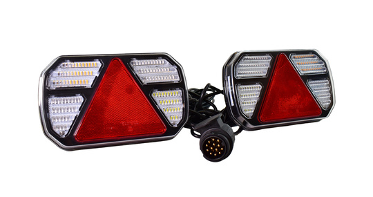 Zestaw lamp do przyczepy, przewód 7,5 m, 13 pinowa, LED