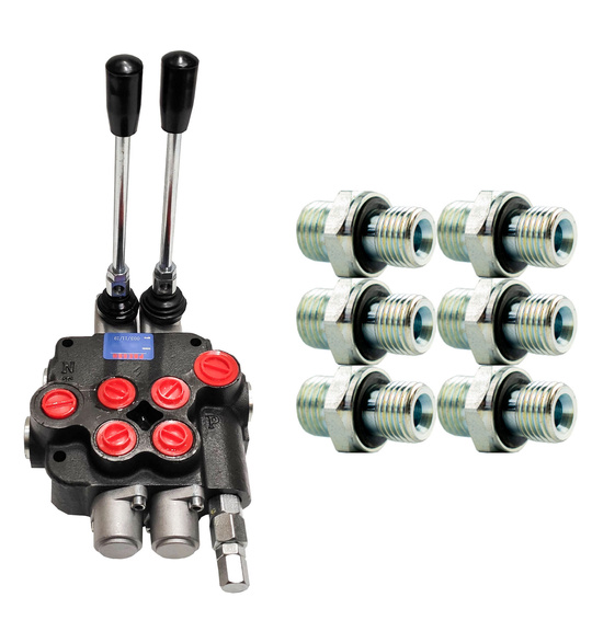 PRESKO Directional Control Valve, 2-way, 80l, hose nipples 