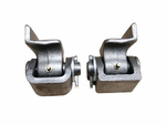 A set of rear hinges for a dump truck