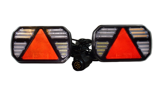 Zestaw lamp do przyczepy, przewód 7,5 m, 13 pinowa, LED