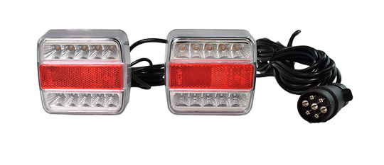 Zestaw lamp do przyczepki, przewód 7,5 m, 7 pinowa, LED