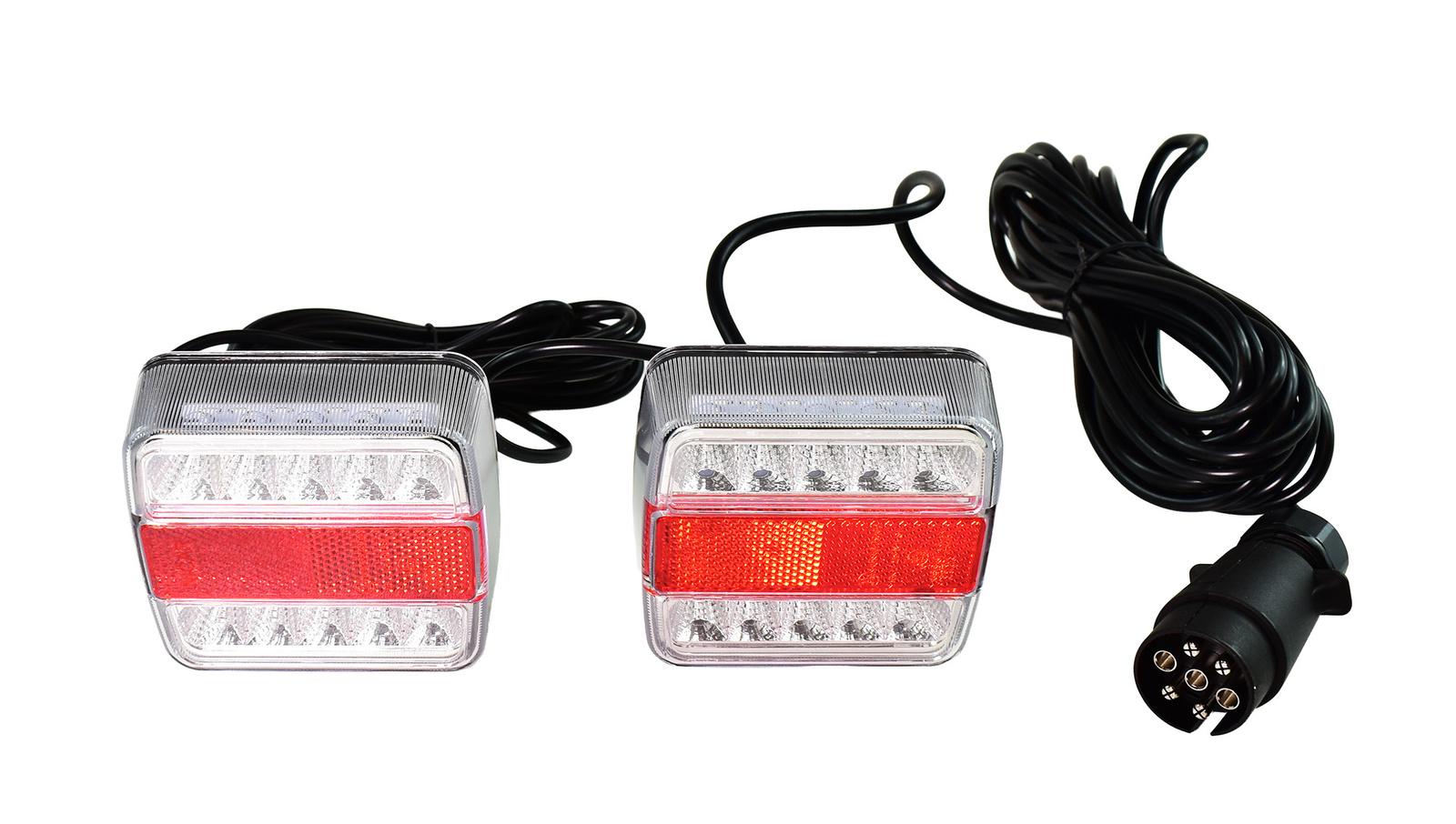 Zestaw lamp do przyczepki, przewód 7,5 m, 7 pinowa, LED