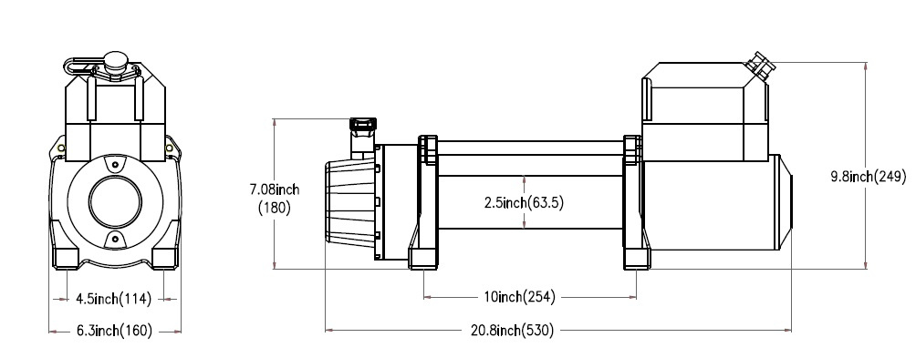 Presko Winch Winde mit synthetischem Seil - PEW12000 12V - 5.5T - 12000lbs