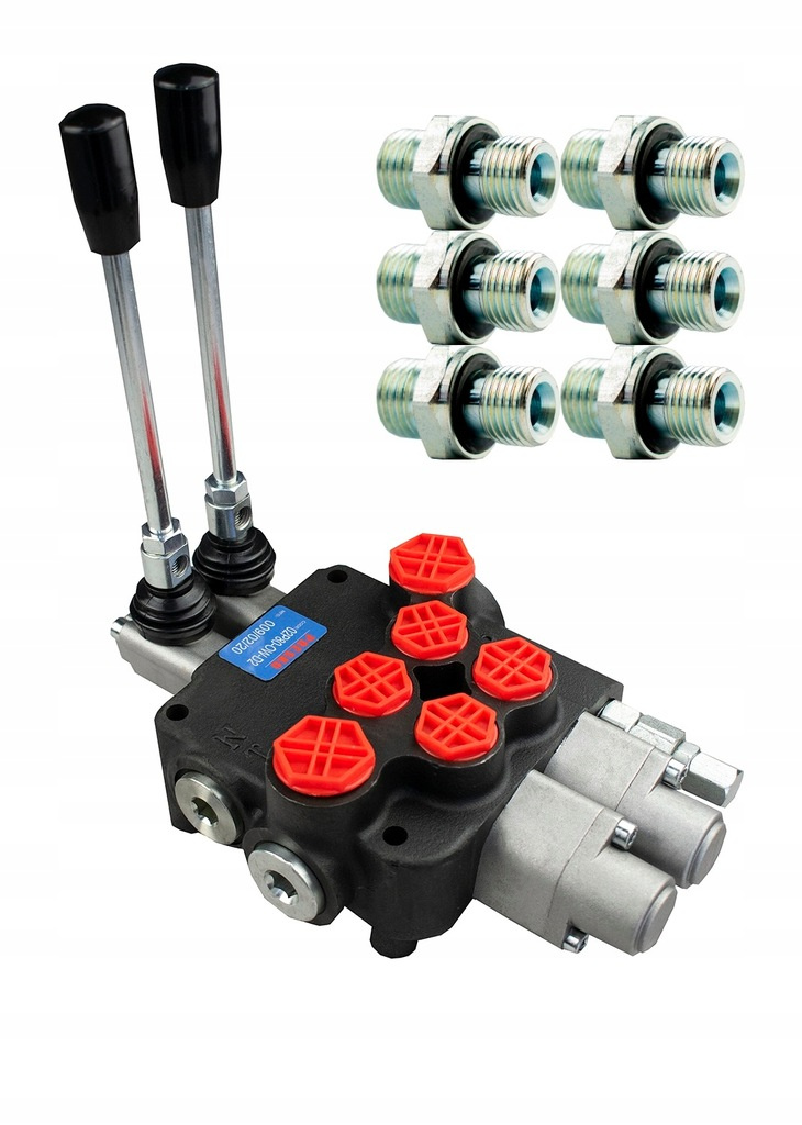 Hydraulic Directional Valve 2-section, 2x floating section- set with nipples