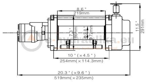 RUNVA Winch Hydraulic HWN11000Y2D + roller fairlead