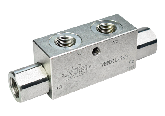Zamek hydrauliczny zwrotny  bliźniaczy VBPDE 3/8"
