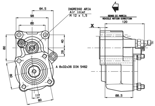 Przystawka odbioru mocy PTO P1802P20294 IVECO, ZF